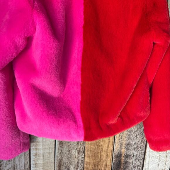 If By sea Jacket Anthropologie Jacket Faux Fun Colorblock Red Pink Small Boho - Picture 6 of 11